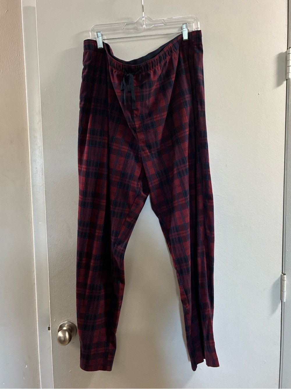 Nautica Sleepwear Men's Burgundy and Black Plaid Lounge Pants